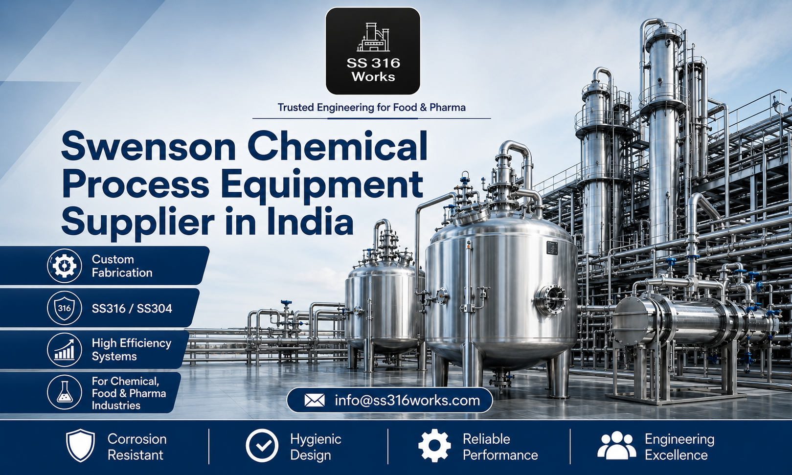 Swenson Chemical Process Equipment Supplier in India